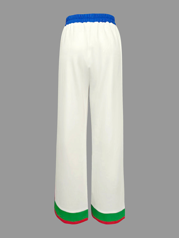 Striped Pocket Contrast Pants