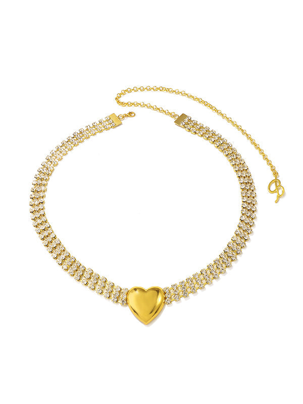 Rhinestone Heart Waist Chain