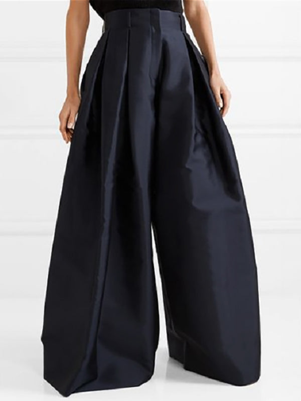 Wide-Leg Pleated Pants