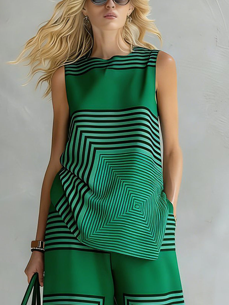Round-Neck Sleeveless Relaxed Vest