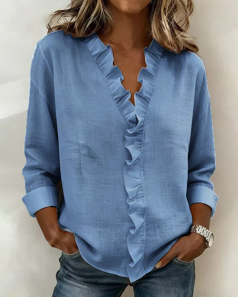 Lottie | Ruffle V-Neck Blouse