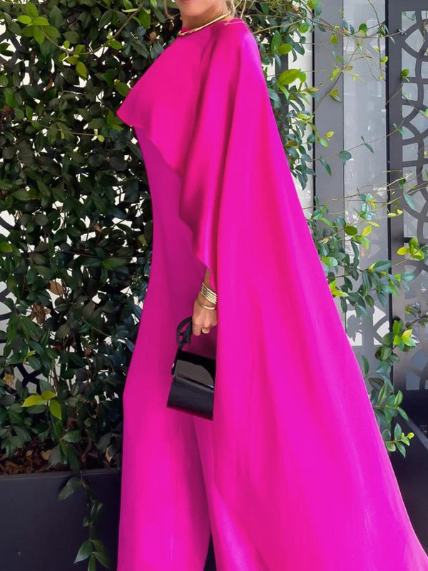 Round-Neck Pocket Relaxed Jumpsuit