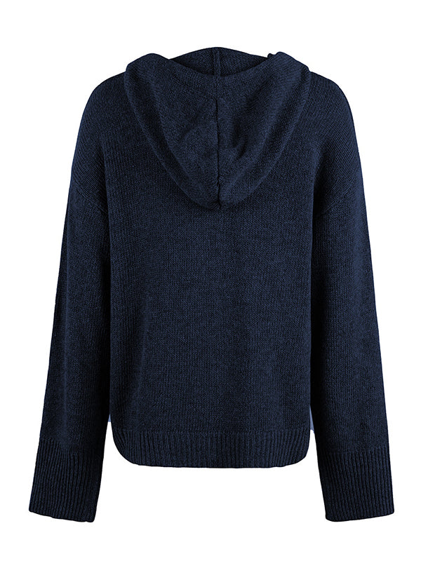 Hooded Button-Detail Cardigan