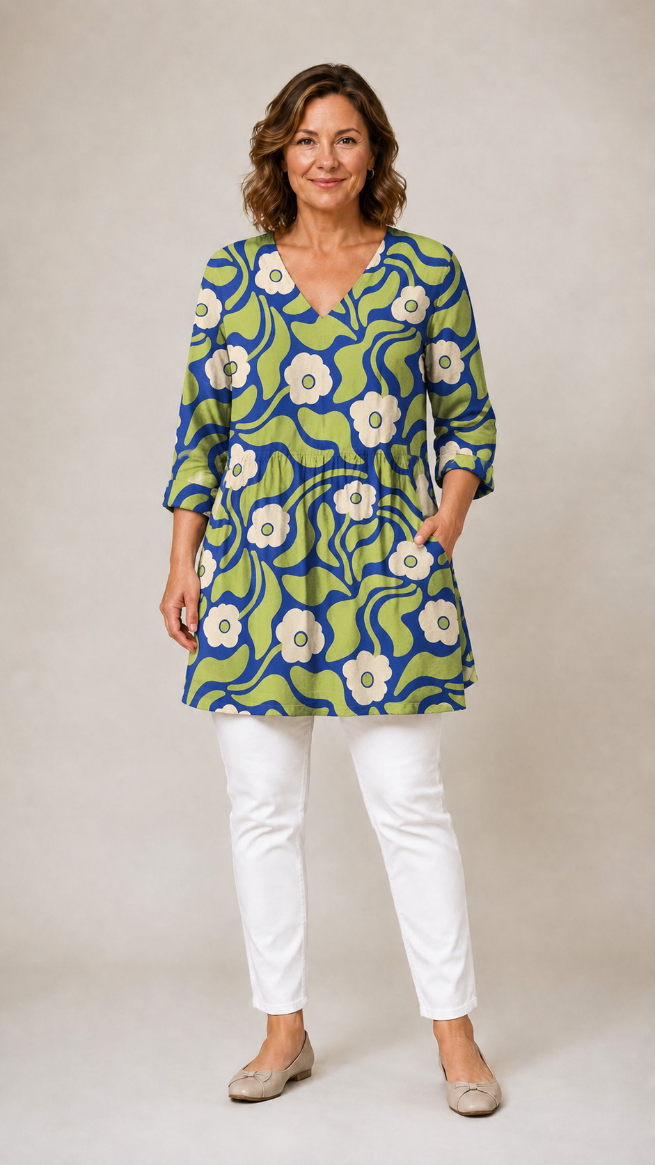 Stephanie | Long V-Neck Blouse