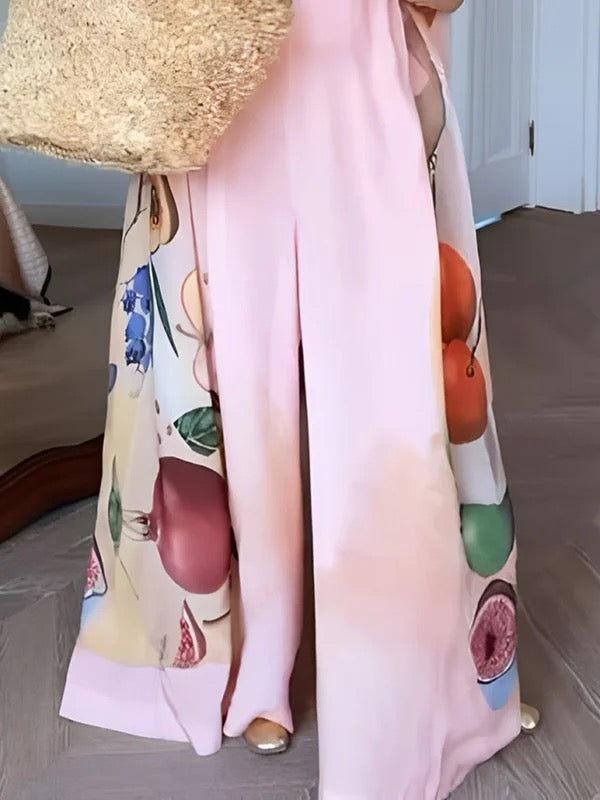 Floral Round-Neck Sleeveless Relaxed Jumpsuit