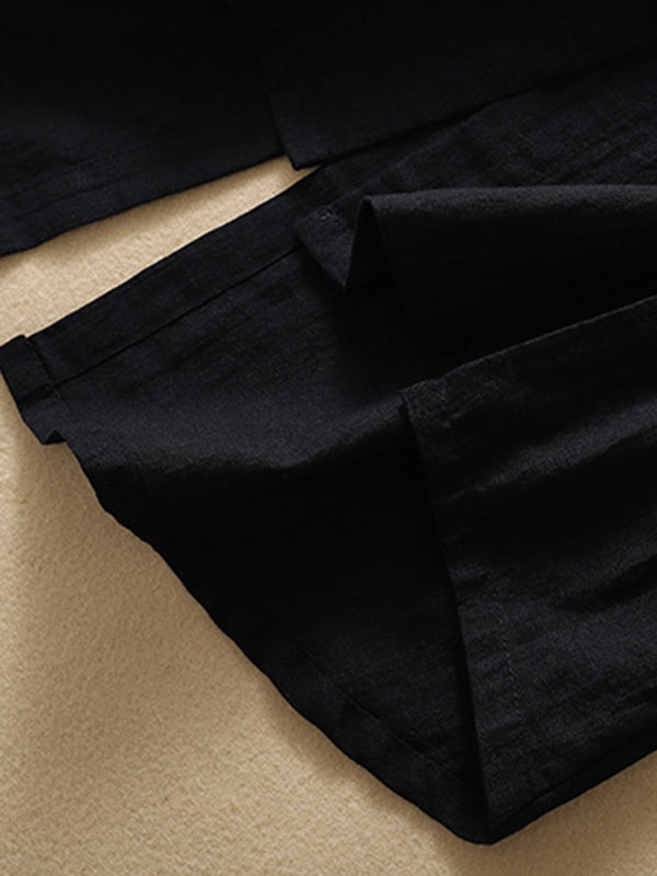 V-Neck Button-Detail Sleeveless Relaxed Vest