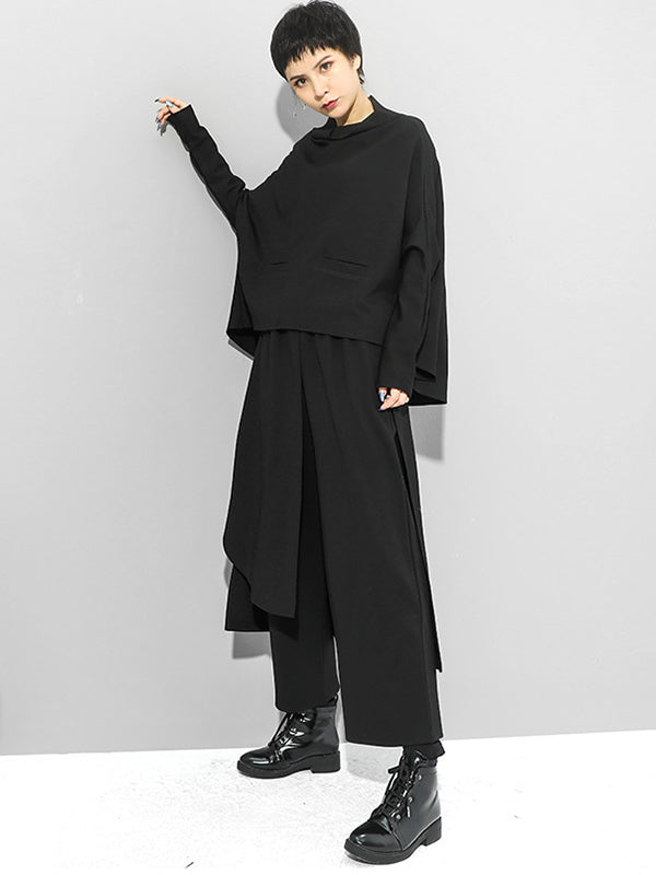 Wide-Leg Elastic Pants