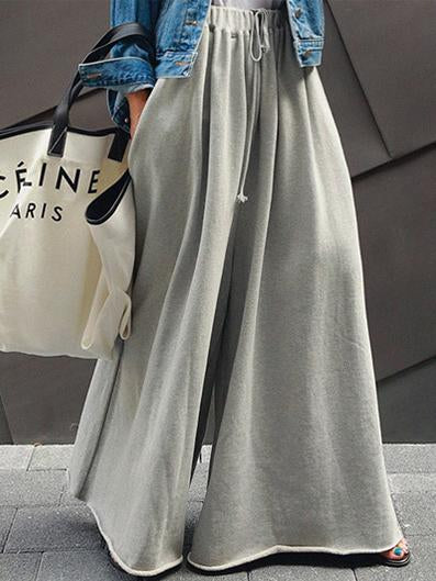 Wide-Leg Elastic Relaxed Pants