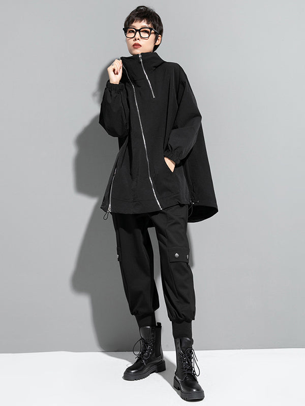 Hooded Zip Relaxed Jacket