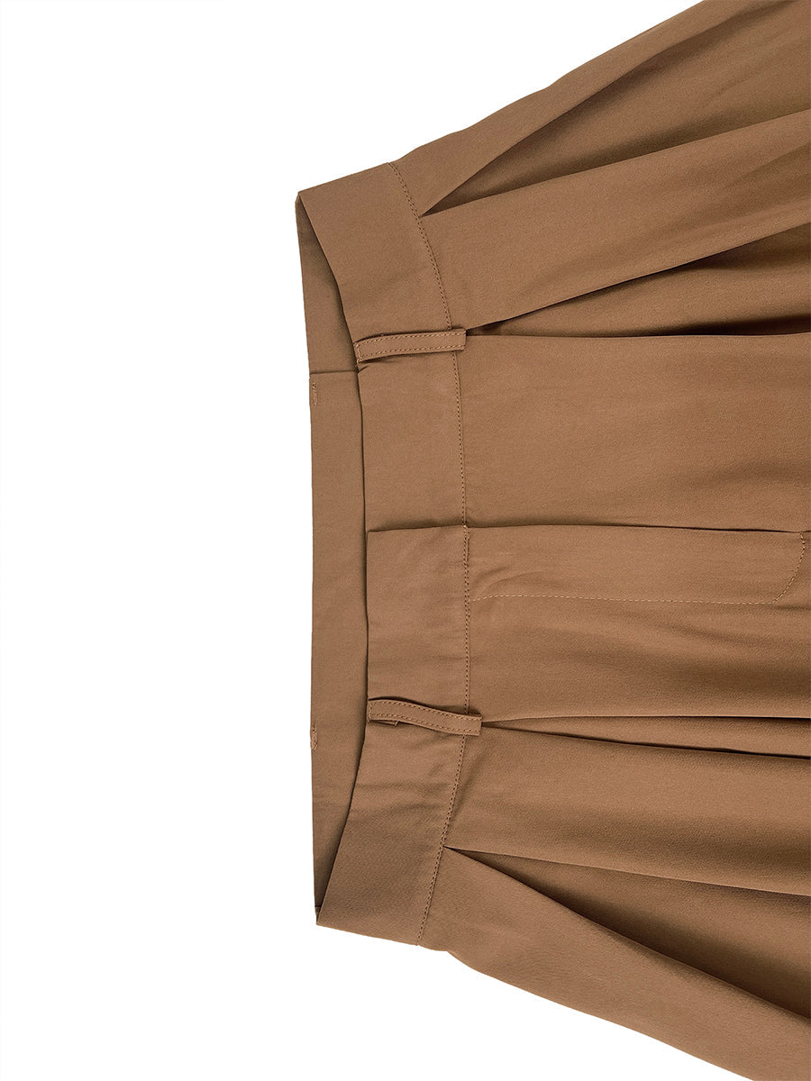Wide-Leg Pleated Pants