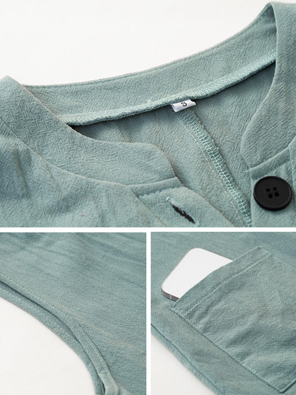 V-Neck Sleeveless Relaxed Jumpsuit