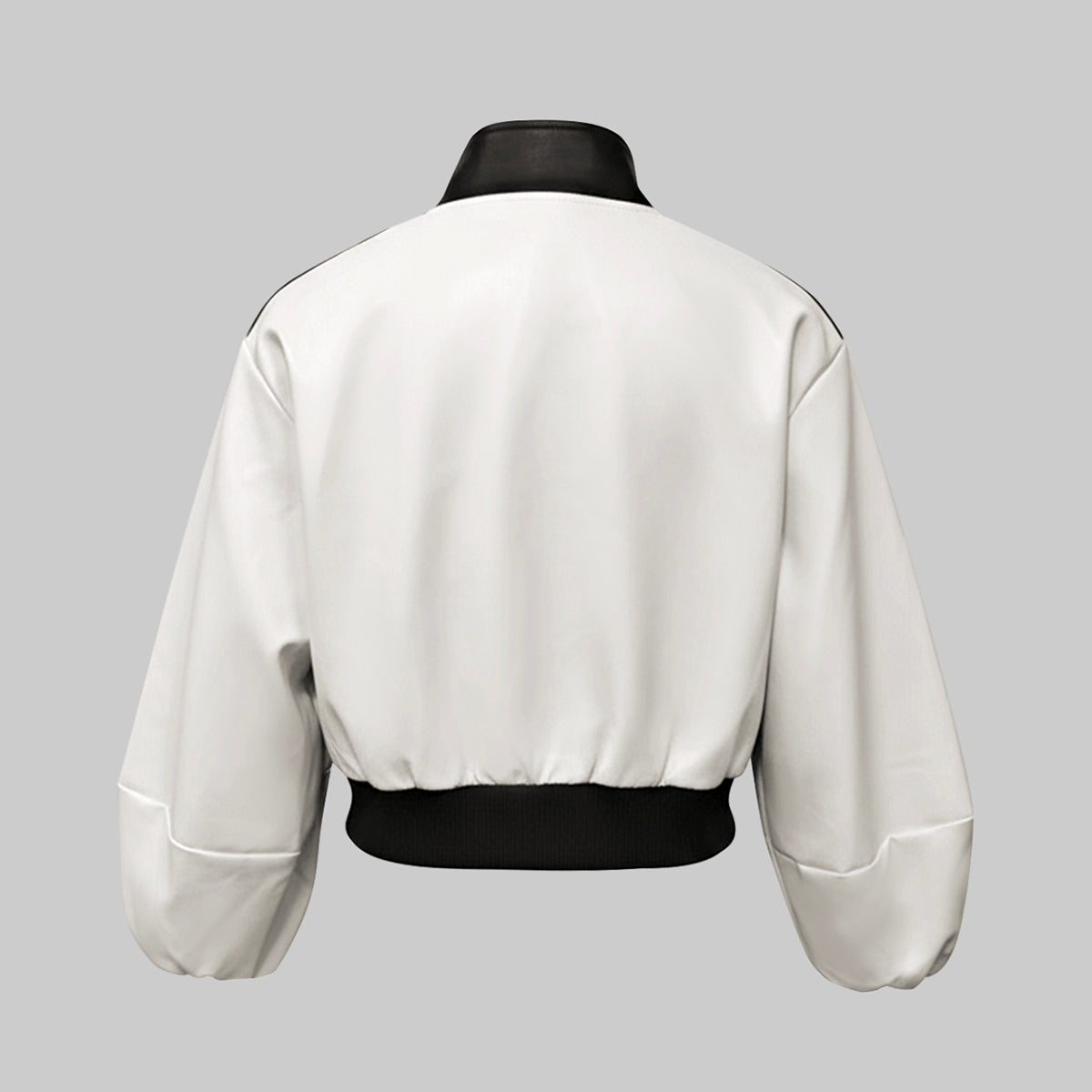 Stand-Collar Zip Contrast Jacket
