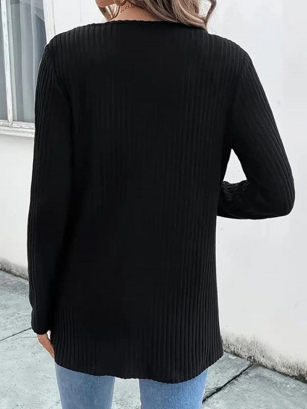 Long-Sleeve Beaded Relaxed Cardigan