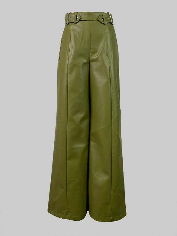 Wide-Leg Pleated Pocket Relaxed Pants