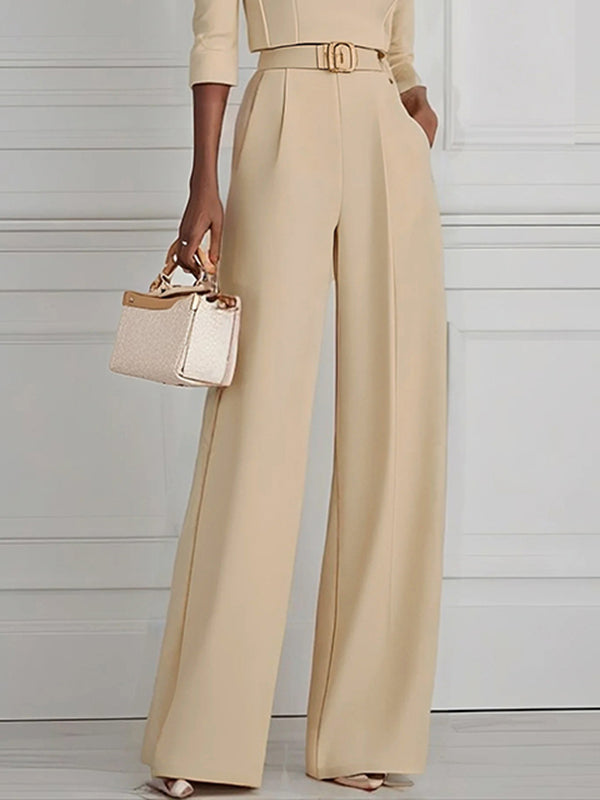 High-Waist Pleated Pants