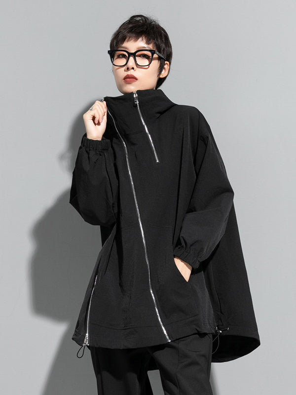 Hooded Zip Relaxed Jacket