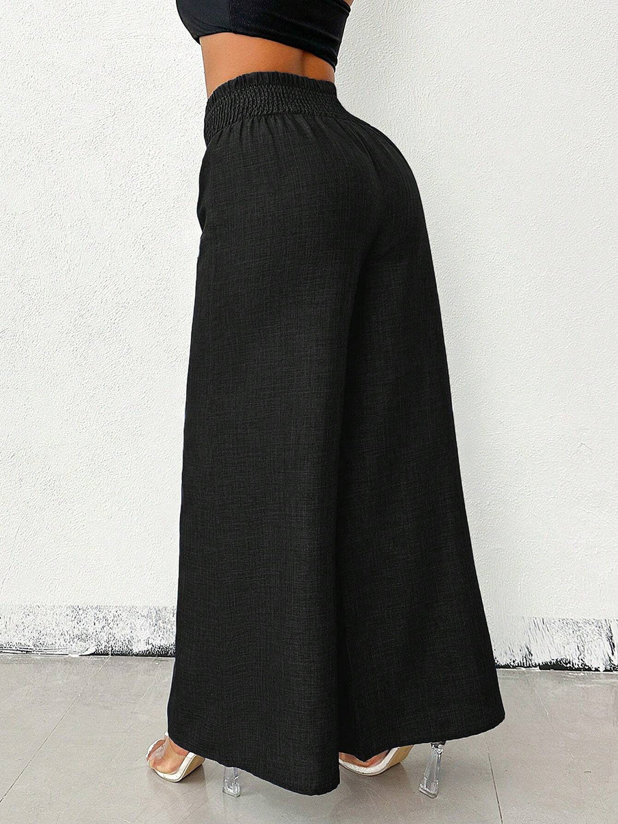 High-Waist Elastic Relaxed Pants