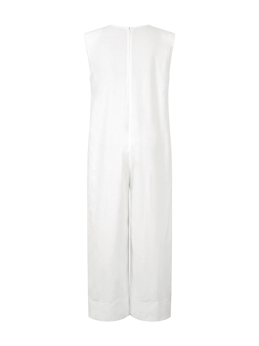 Wide-Leg Sleeveless Jumpsuit