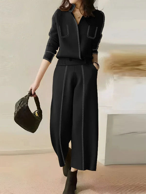 V-Neck Long-Sleeve Relaxed Cardigan