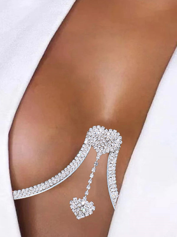 Rhinestone Heart Waist Chain