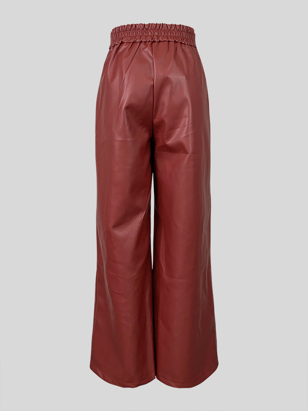 Wide-Leg Pleated Pocket Relaxed Pants
