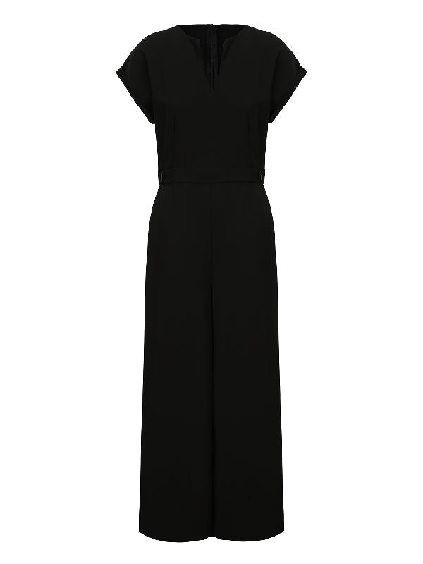 Wide-Leg Cap-Sleeve Jumpsuit