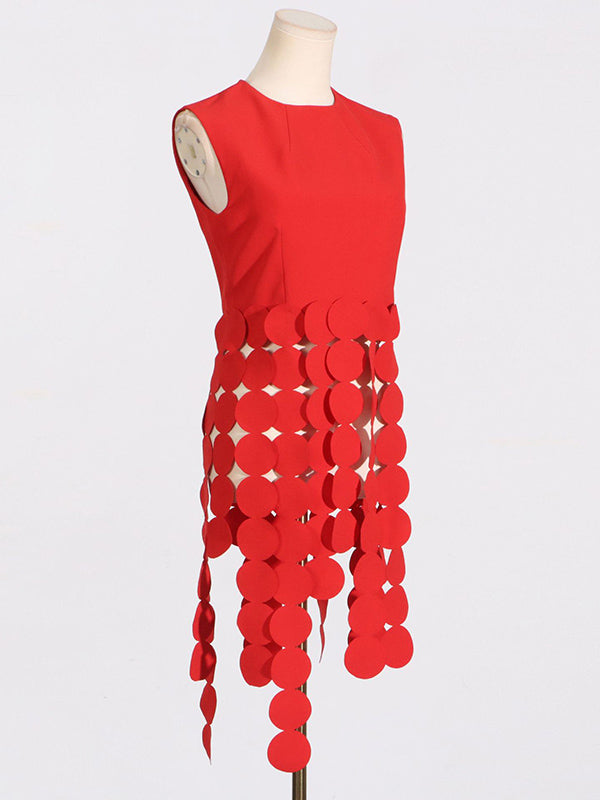 Round-Neck Fringe Sleeveless Vest
