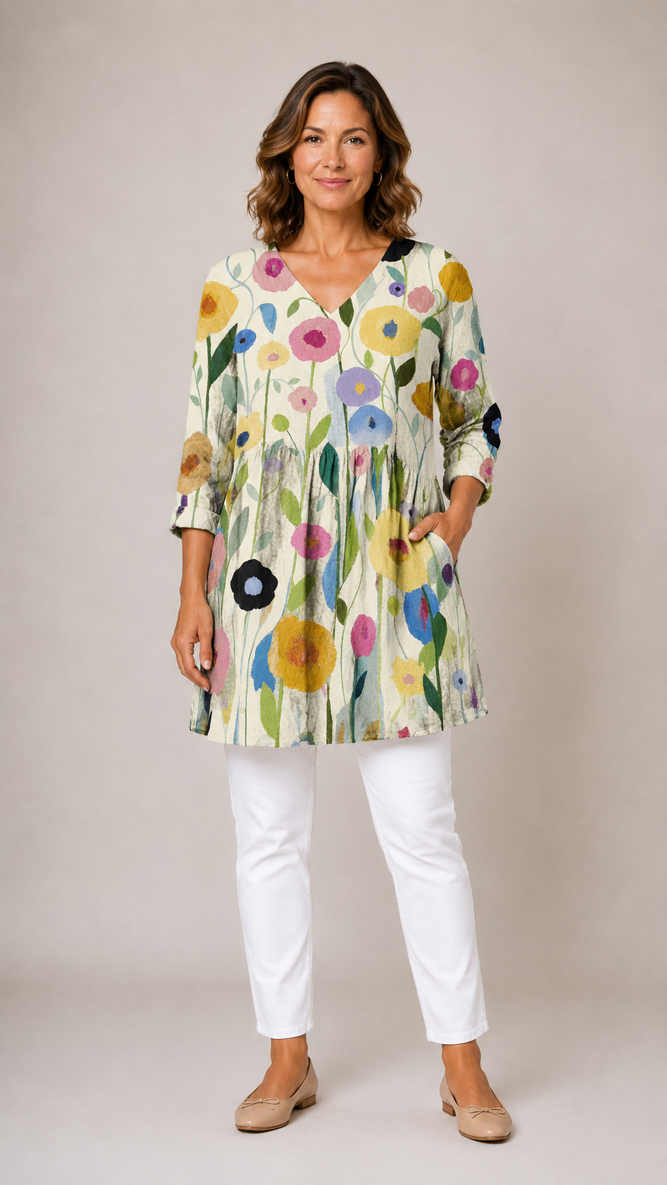 Nellie | Long V-Neck Blouse