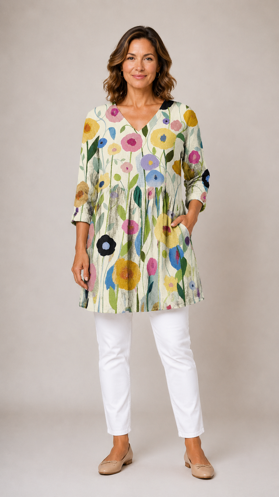 Nellie | Long V-Neck Blouse