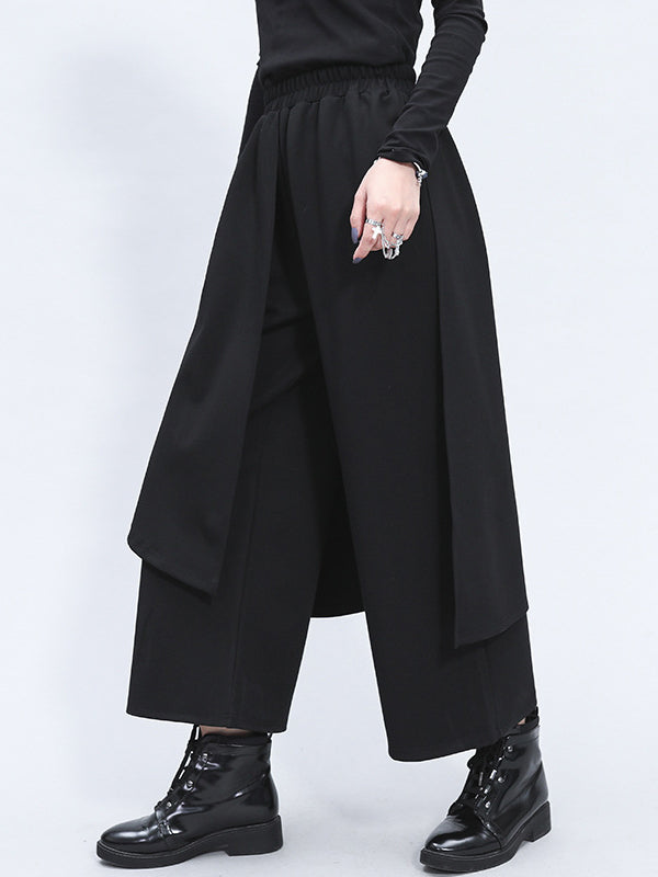 Wide-Leg Elastic Pants