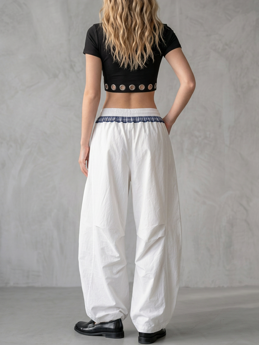 Wide-Leg Drawstring Pocket Relaxed Pants