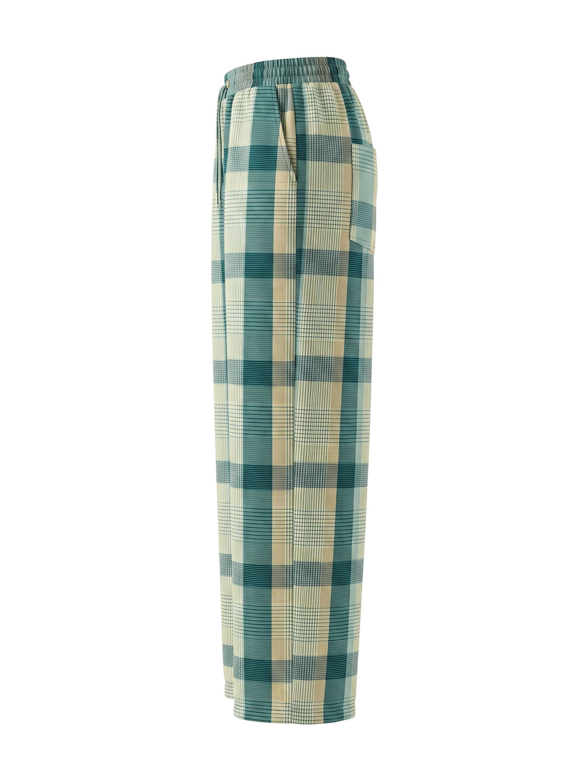 Checked Wide-Leg Pocket Relaxed Pants