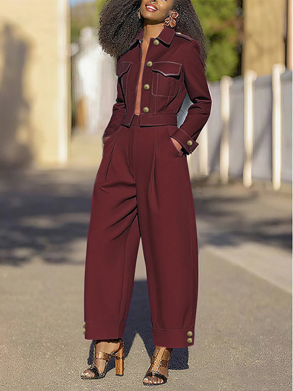 Wide-Leg High-Waist Pleated Pants