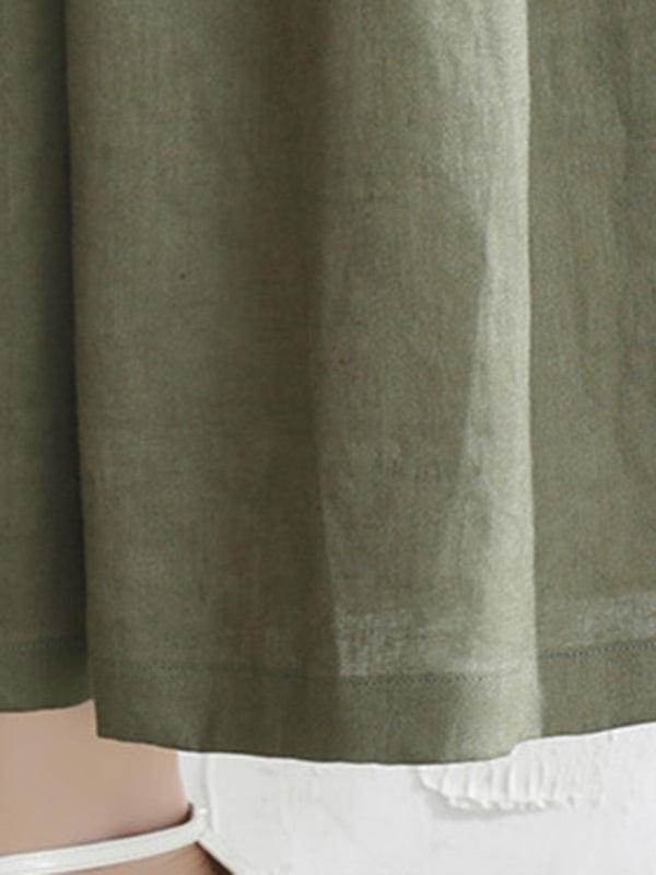 Cotton Wide-Leg Relaxed Pants