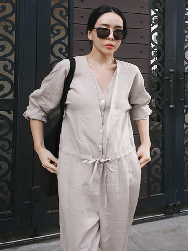 V-Neck Jumpsuit