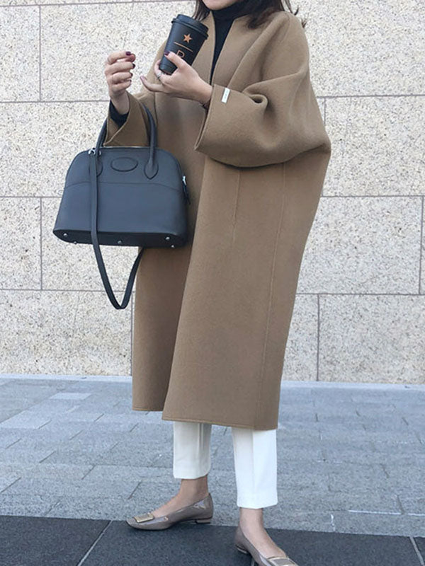 Long-Sleeve Relaxed Coat