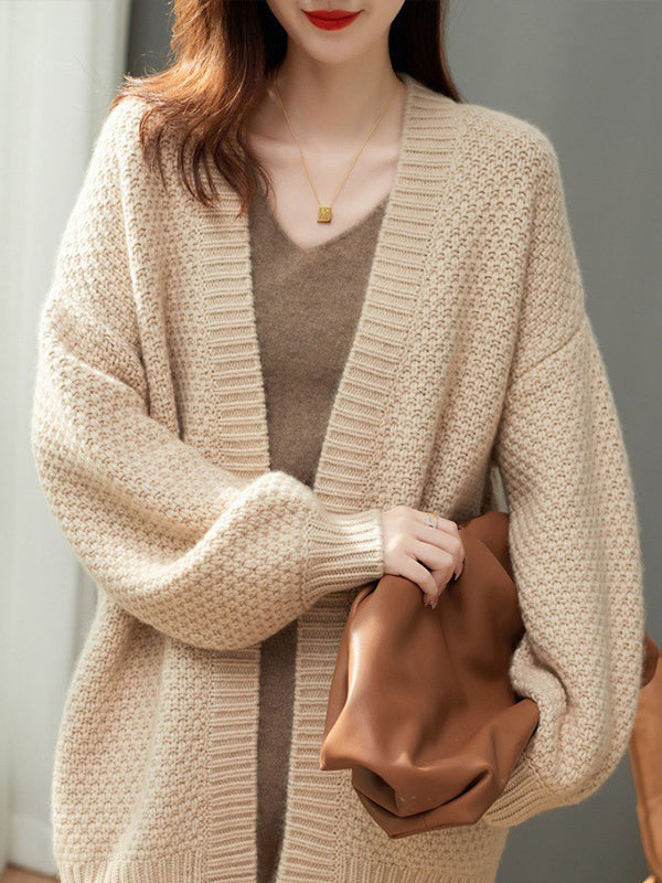 Long-Sleeve Relaxed Cardigan