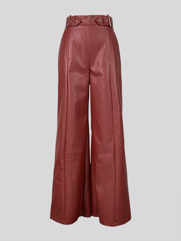 Wide-Leg Pleated Pocket Relaxed Pants