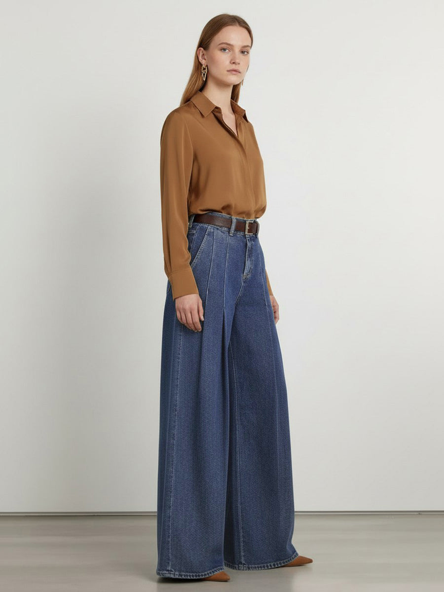 High-Waist Pleated Belted Pocket Belt