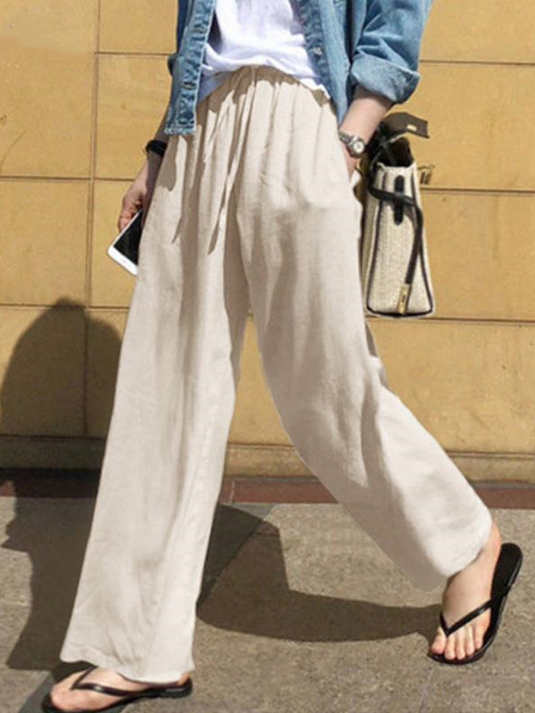 High-Waist Drawstring Pocket Relaxed Pants