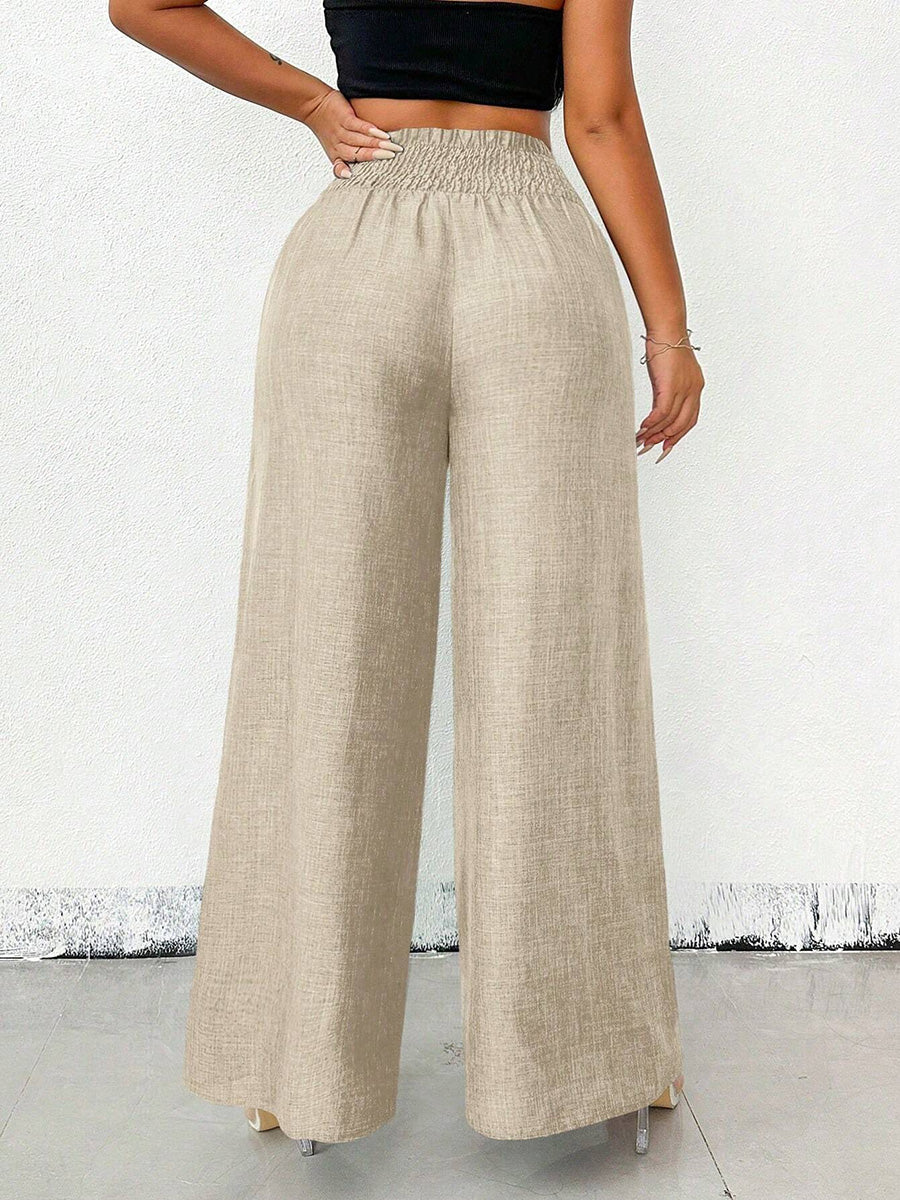 High-Waist Elastic Relaxed Pants
