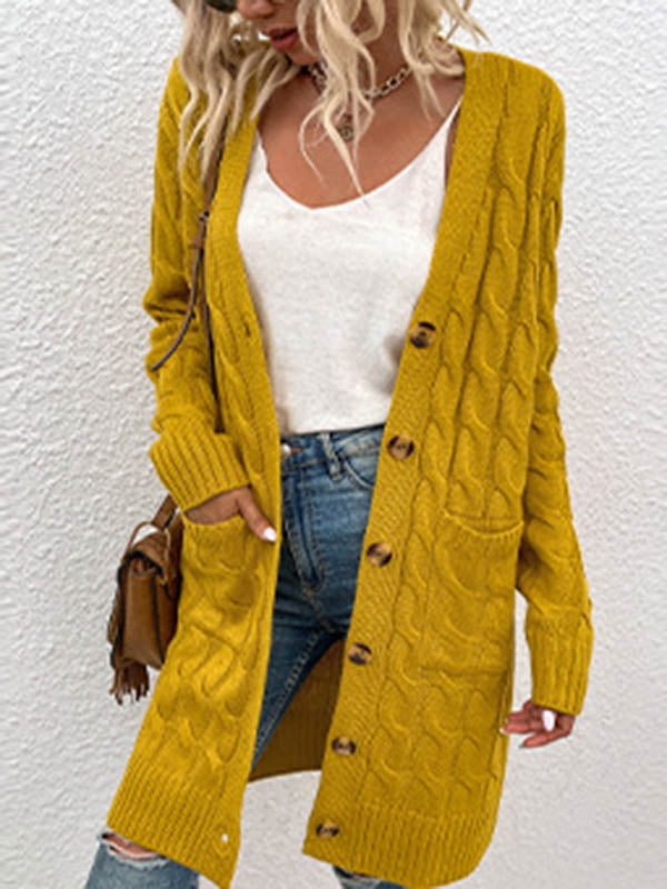 Button-Detail Relaxed Cardigan