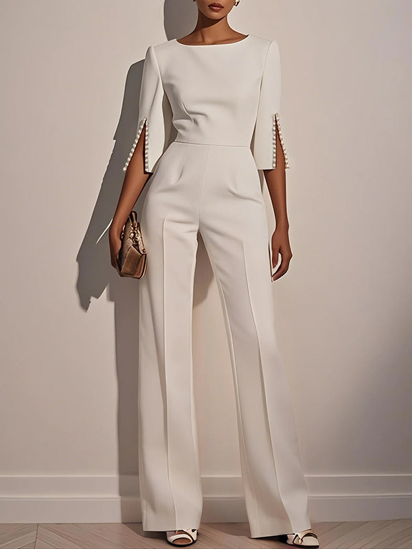 Round-Neck Relaxed Jumpsuit