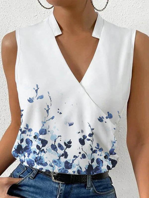 Floral Plus Size V-Neck Relaxed Vest