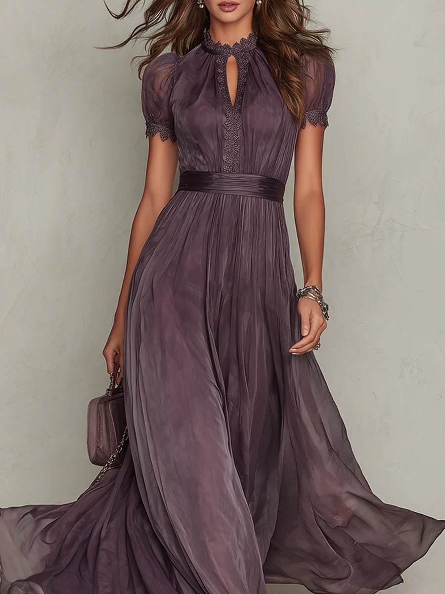 Amélie | Chiffon Lace Maxi Dress