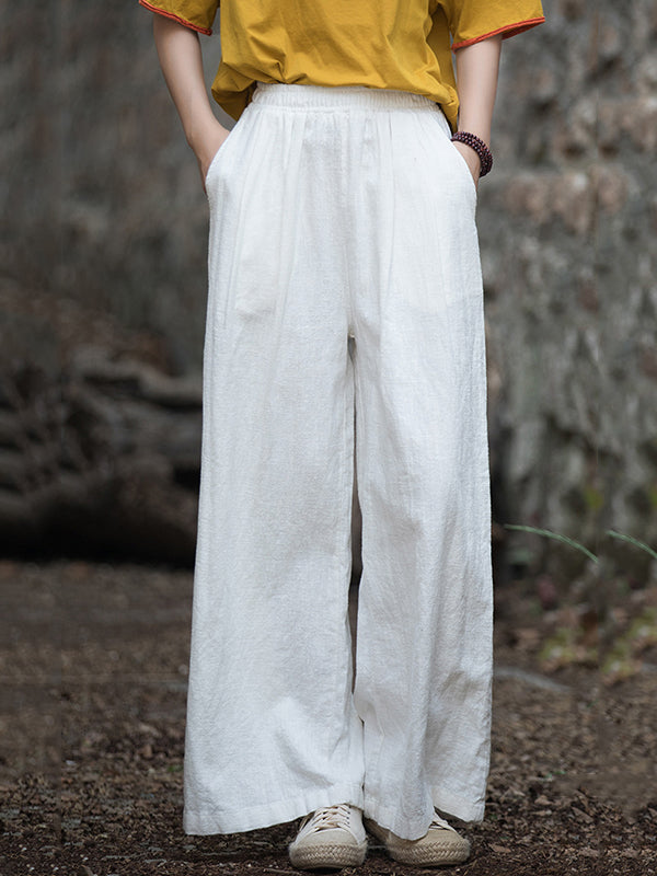Wide-Leg Elastic Pants