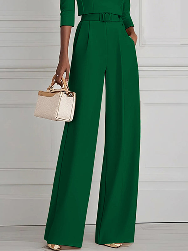 High-Waist Pleated Pants