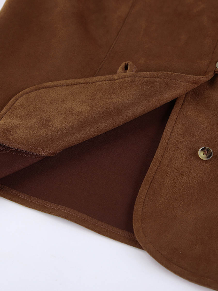 V-Neck Button-Detail Sleeveless Relaxed Vest