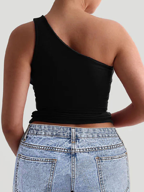 One-Shoulder Sleeveless Vest