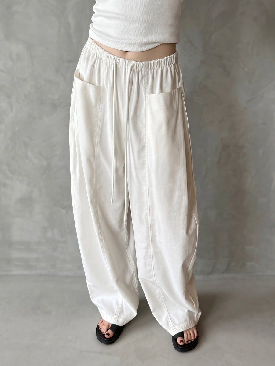 Wide-Leg Drawstring Pocket Relaxed Pants
